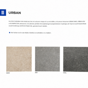 Feinsteinzeug - Terrassenelement 60x60x2 cm Serie Urban